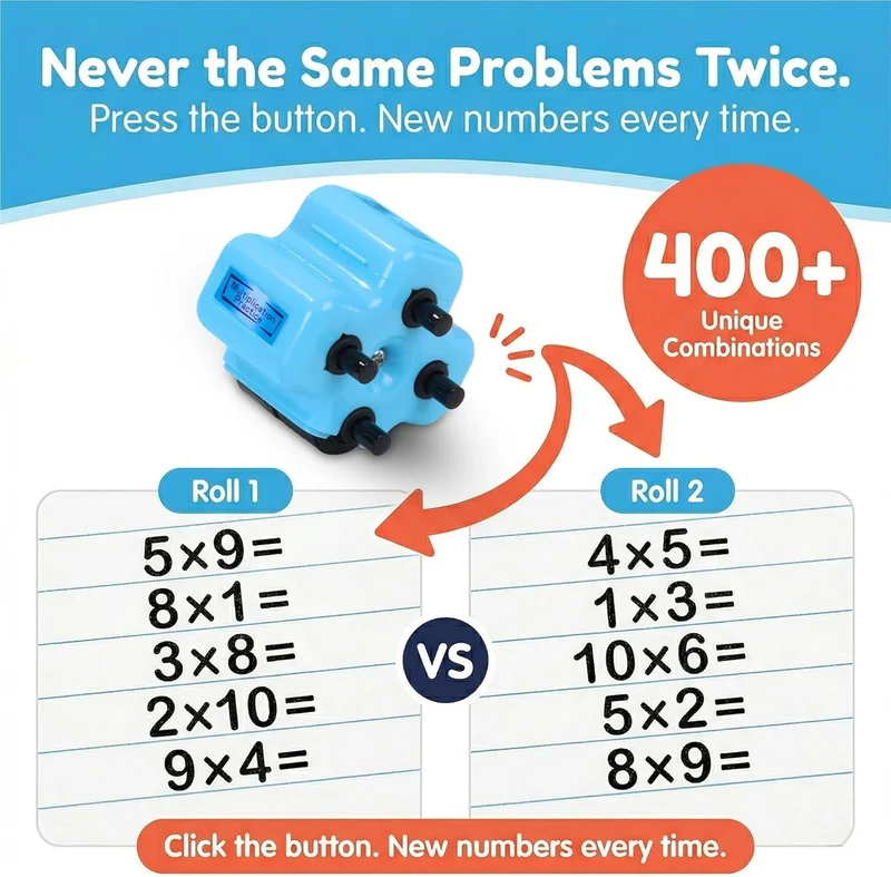 Press the button for new number combinations on every roll